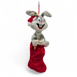 Vintage Bugs Bunny Plush Christmas Stocking Warner Bros Looney Tunes